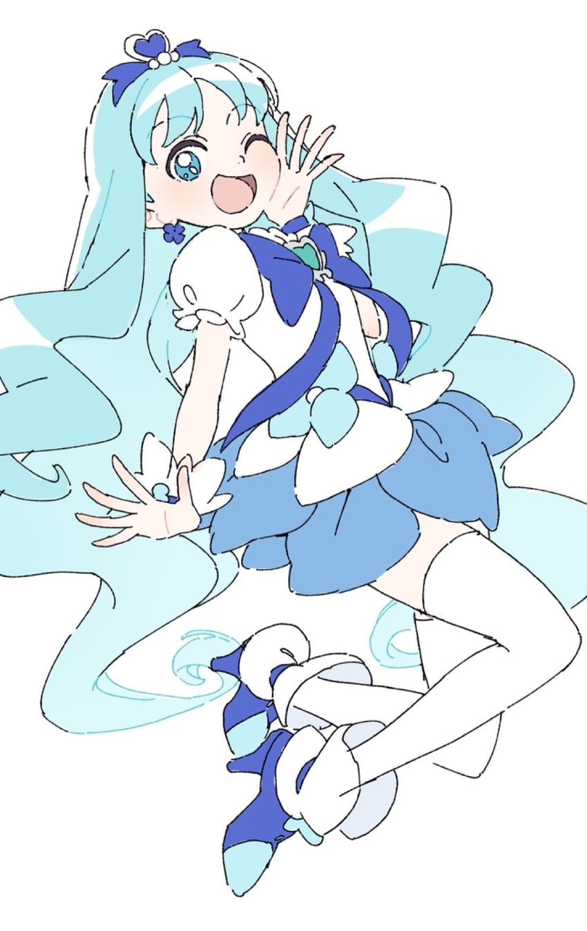 kurumi erika and cure marine (precure and 1 more) drawn by ginjiro_(ginjiroxx)
