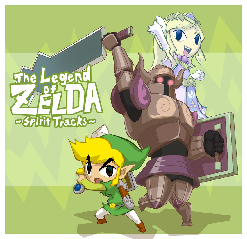link, princess zelda, toon link, and phantom (the legend of zelda and 1 more) drawn by yabe_makoto