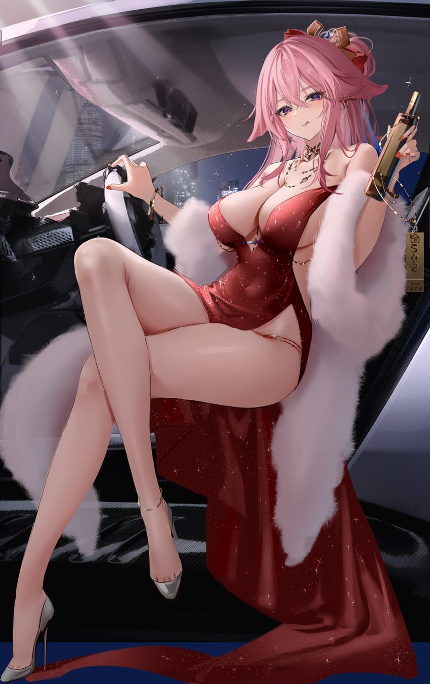 yae miko (genshin impact) drawn by congqian_you_ke_xing