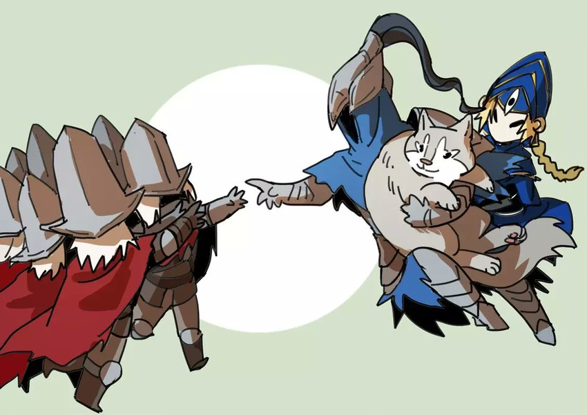 artorias the abysswalker, great grey wolf sif, lord's blade ciaran, and abyss watcher (dark souls and 3 more) drawn by novice_(o_novice)