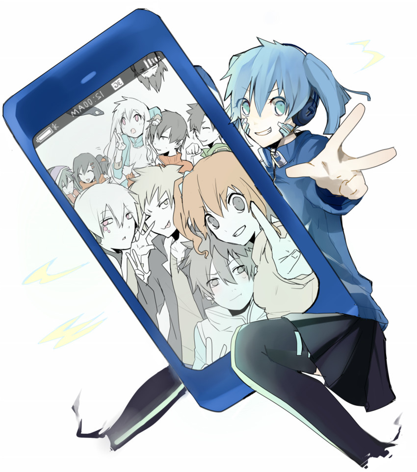 tateyama ayano, kozakura marry, kisaragi shintarou, kido tsubomi, ene, and 7 more (kagerou project) drawn by urahinon