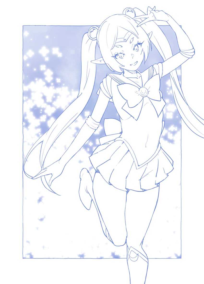 frieren and sailor moon (sousou no frieren and 1 more) drawn by miyagoe_yoshitsuki