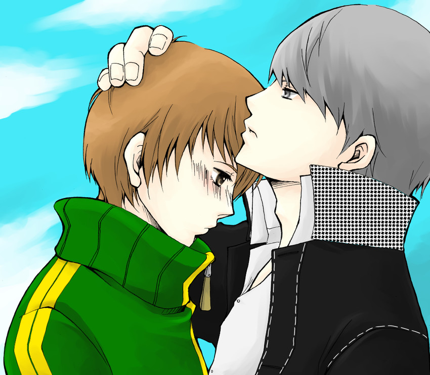 narukami yu and satonaka chie (persona and 1 more) drawn by saki_(pixiv_988130)