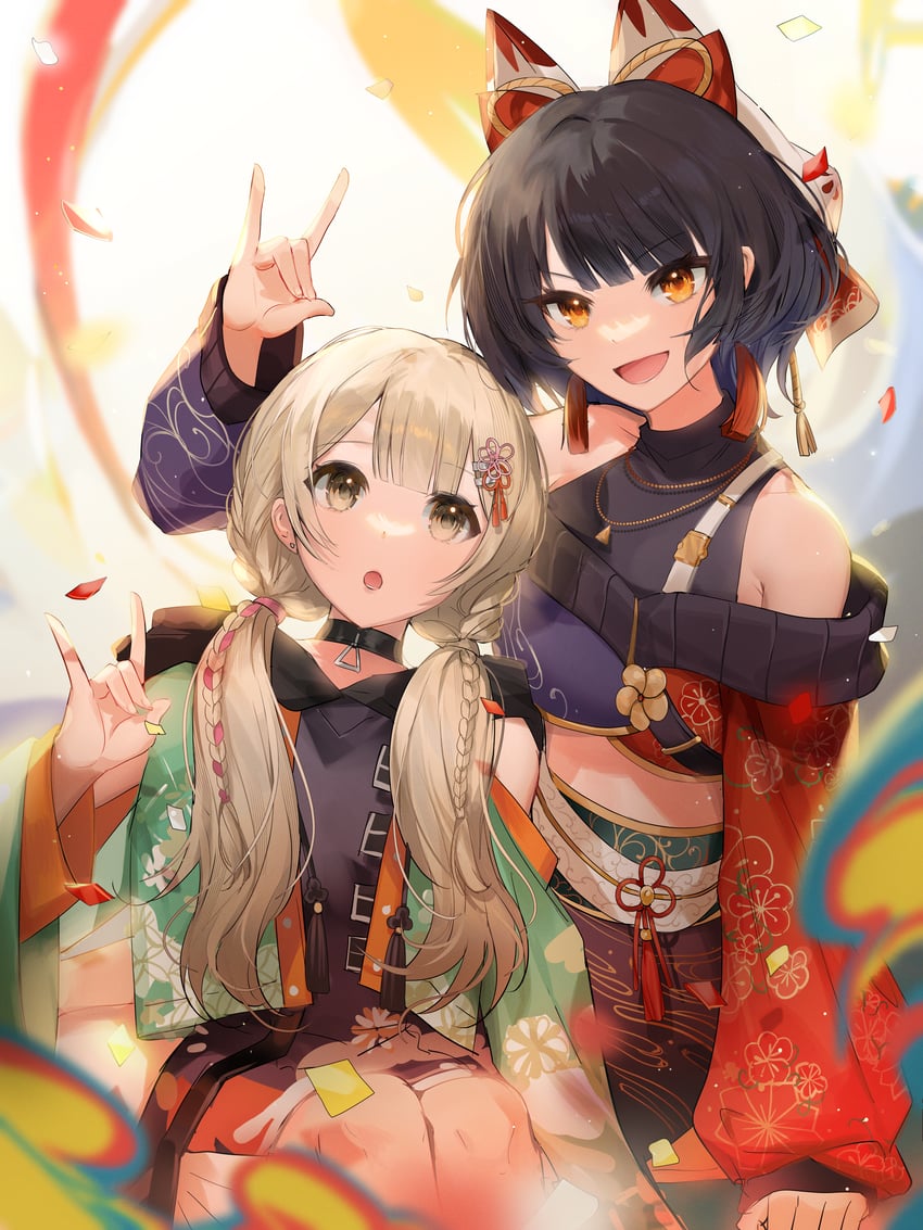 shiraishi an and azusawa kohane (project sekai) drawn by nannaspad