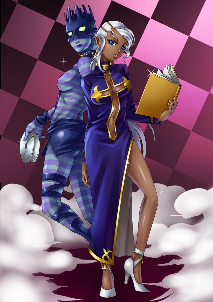 enrico pucci and whitesnake (jojo no kimyou na bouken and 1 more) drawn by ryuusei_(mark_ii)