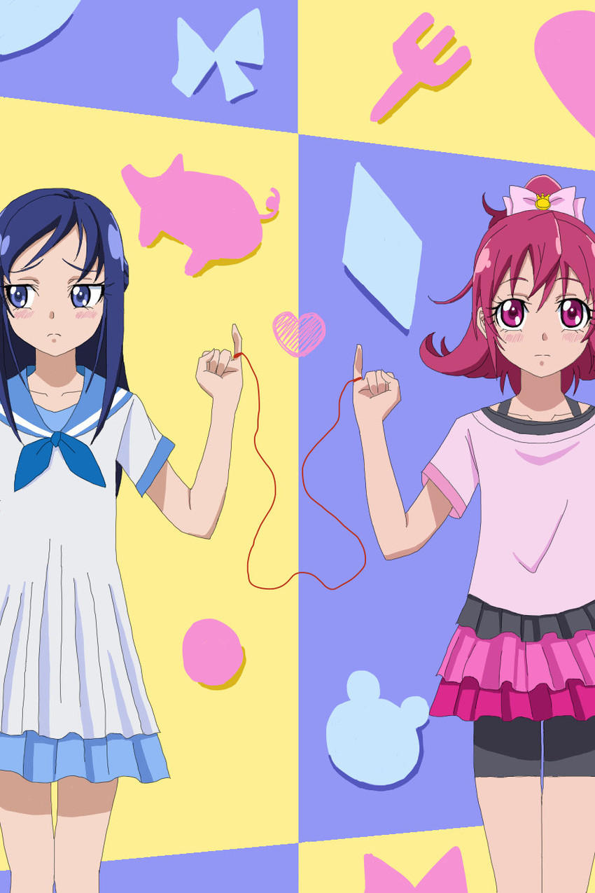 hishikawa rikka and aida mana (precure and 1 more) drawn by agetake