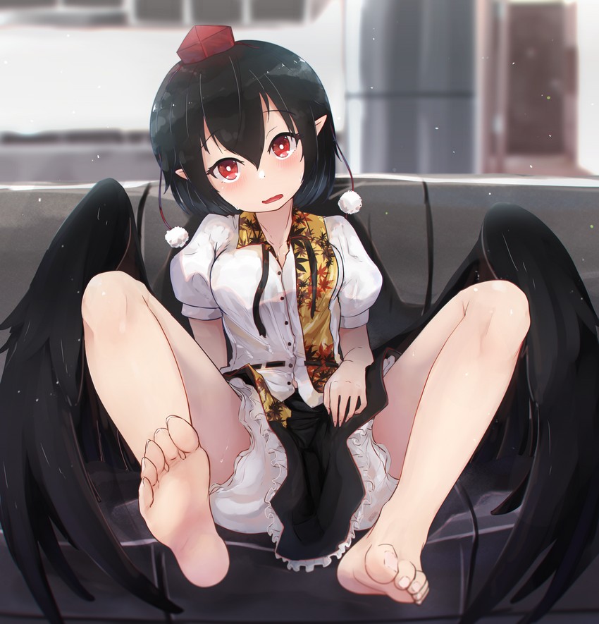 shameimaru aya (touhou) drawn by senzaicha_kasukadoki
