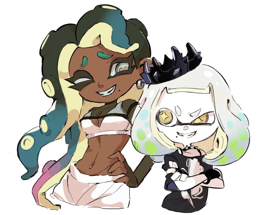 marina and pearl (splatoon and 1 more) drawn by yabi_(akfkzkcl)