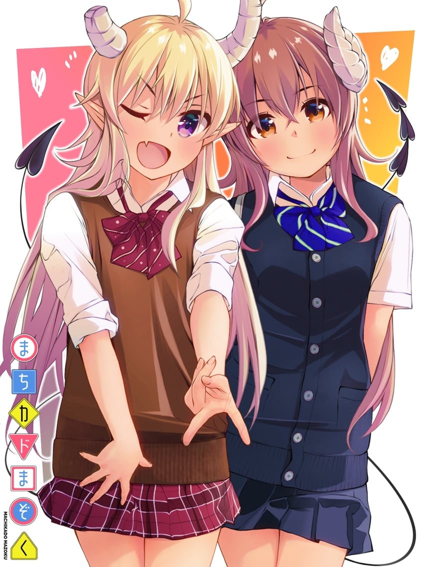 yoshida yuuko and lilith (machikado mazoku) drawn by chuutaro_metal
