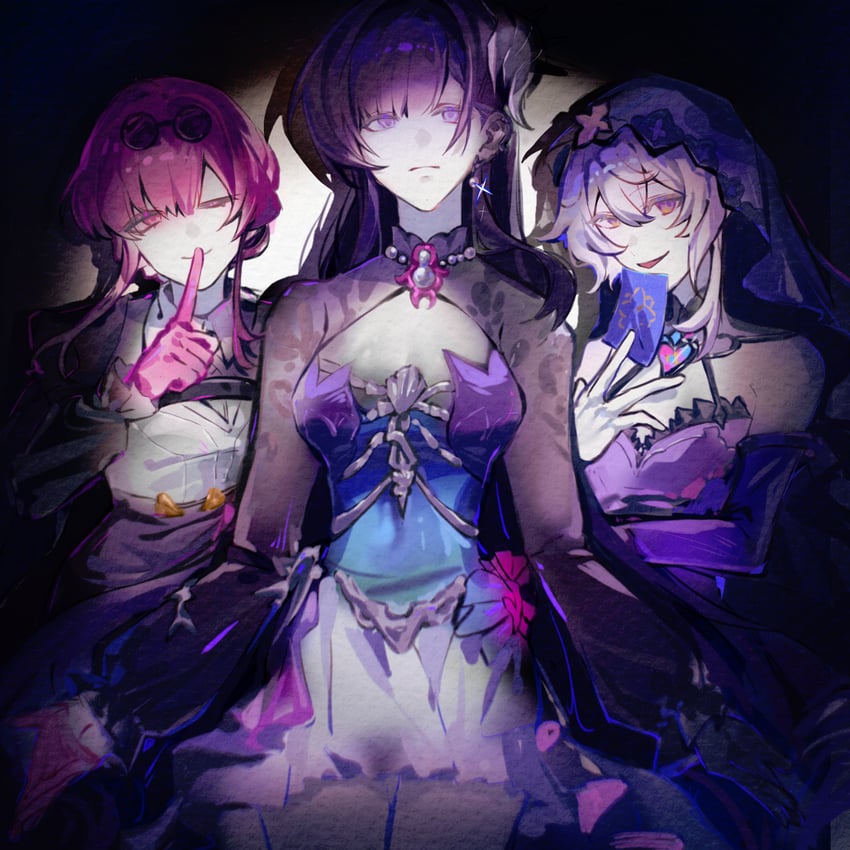 kafka, black swan, and hysilens (honkai and 1 more) drawn by qingdianzi