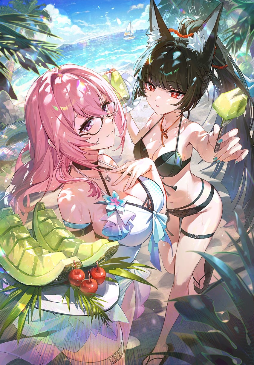 hoshimi miyabi and tsukishiro yanagi (zenless zone zero) drawn by muksal