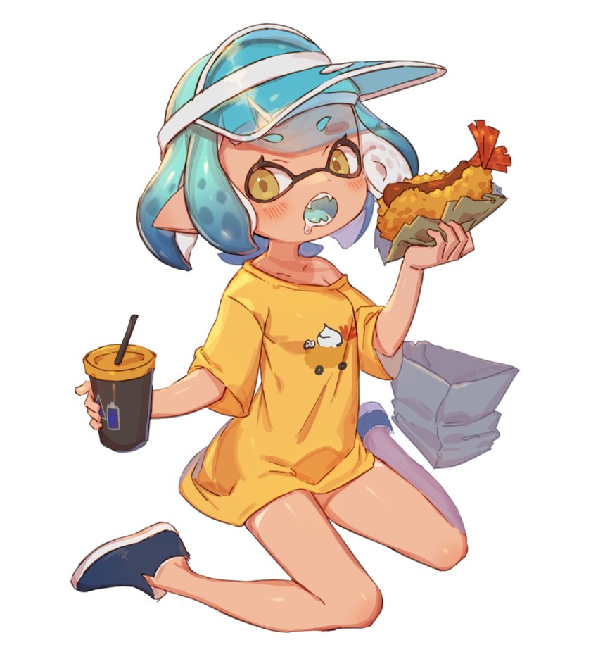 inkling player character and inkling girl (splatoon) drawn by yu-ri_(arium047)