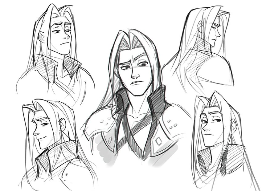 sephiroth (final fantasy and 1 more) drawn by ginmu