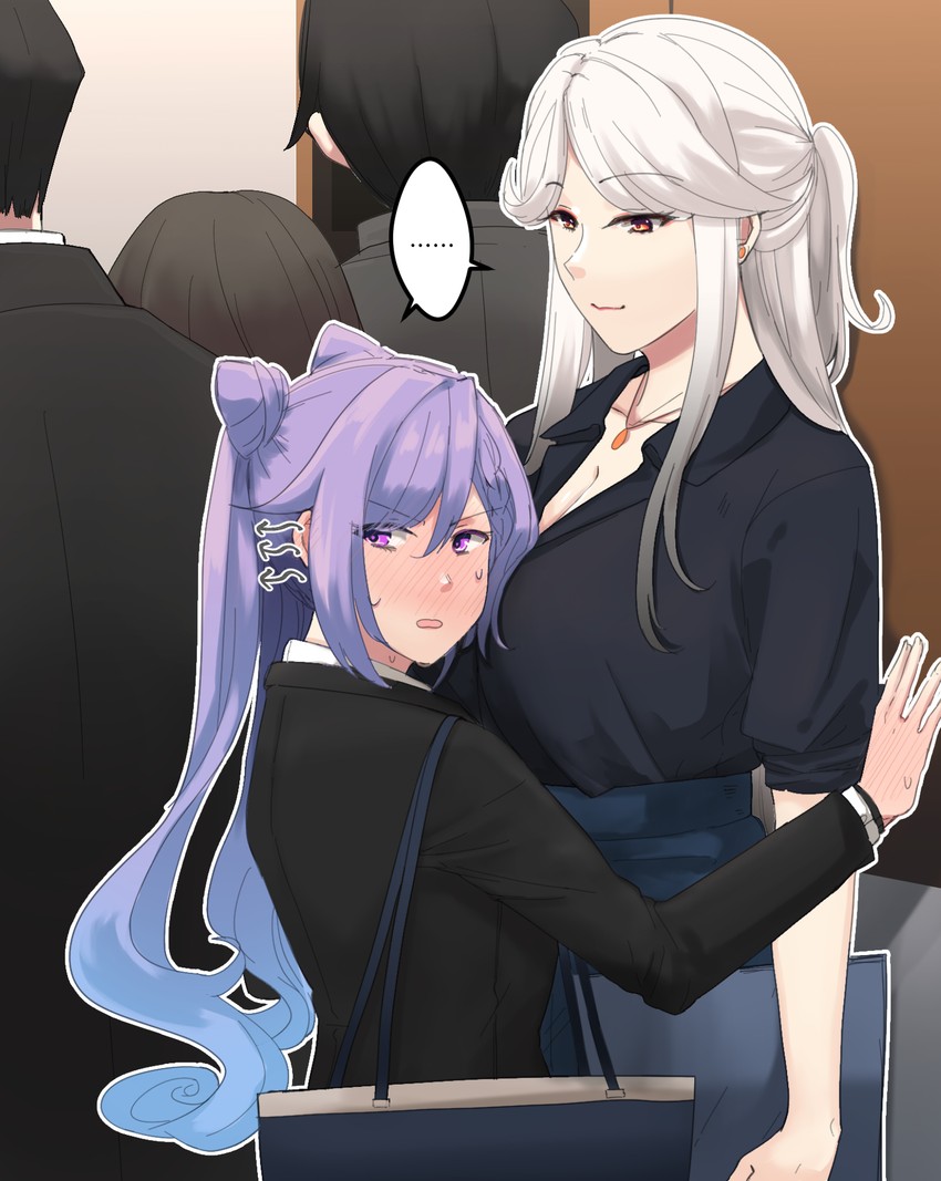 keqing and ningguang (genshin impact) drawn by hinagi_(fox_priest)