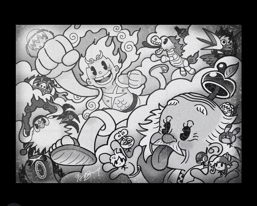 monkey d. luffy, vegapunk lilith, jaygarcia saturn, imu, vegapunk york, and 9 more (one piece) drawn by chien_chih_kang
