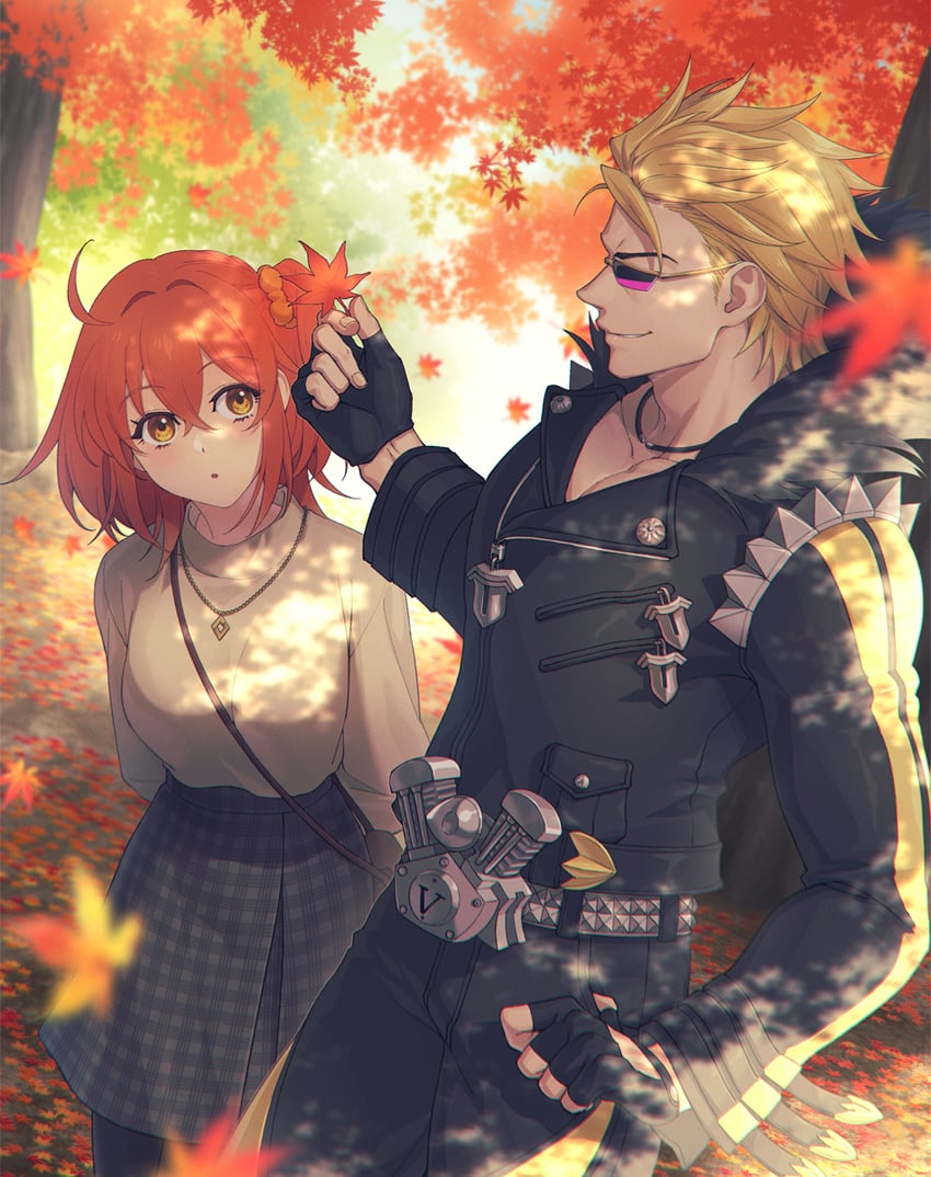 fujimaru ritsuka and sakata kintoki (fate and 1 more) drawn by zanshi