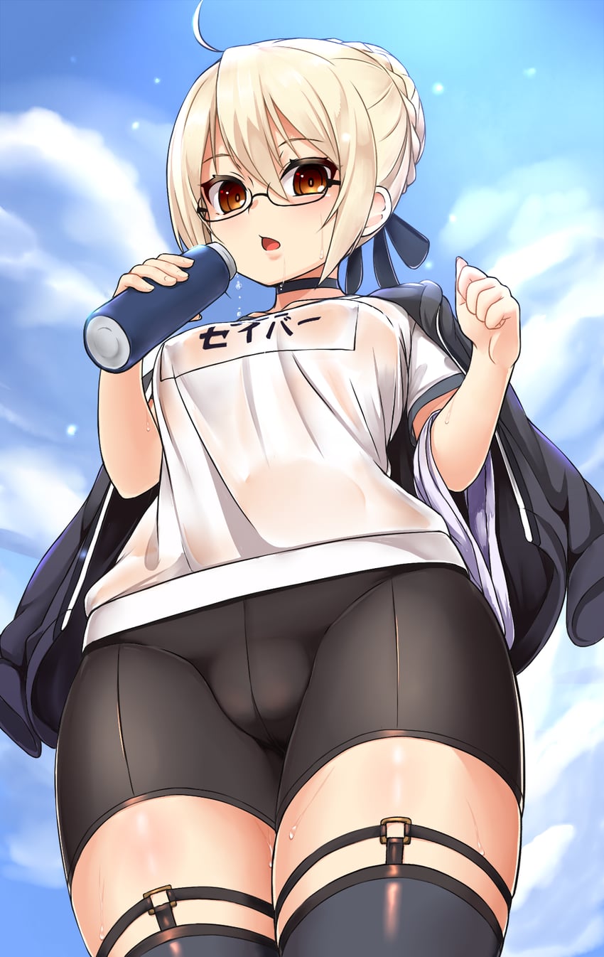 artoria pendragon and mysterious heroine x alter (fate and 1 more) drawn by chiroshiron