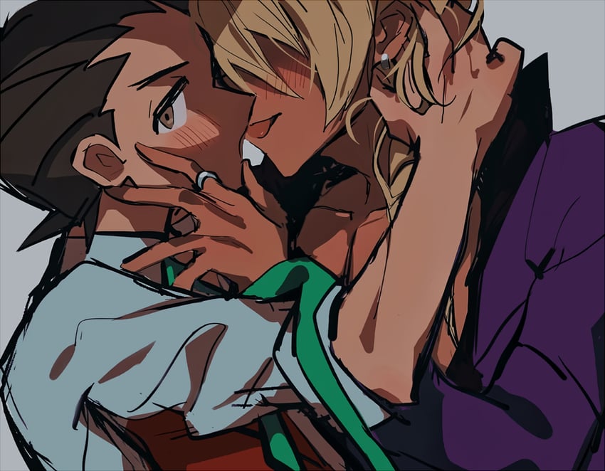 apollo justice and klavier gavin (ace attorney) drawn by grgrton