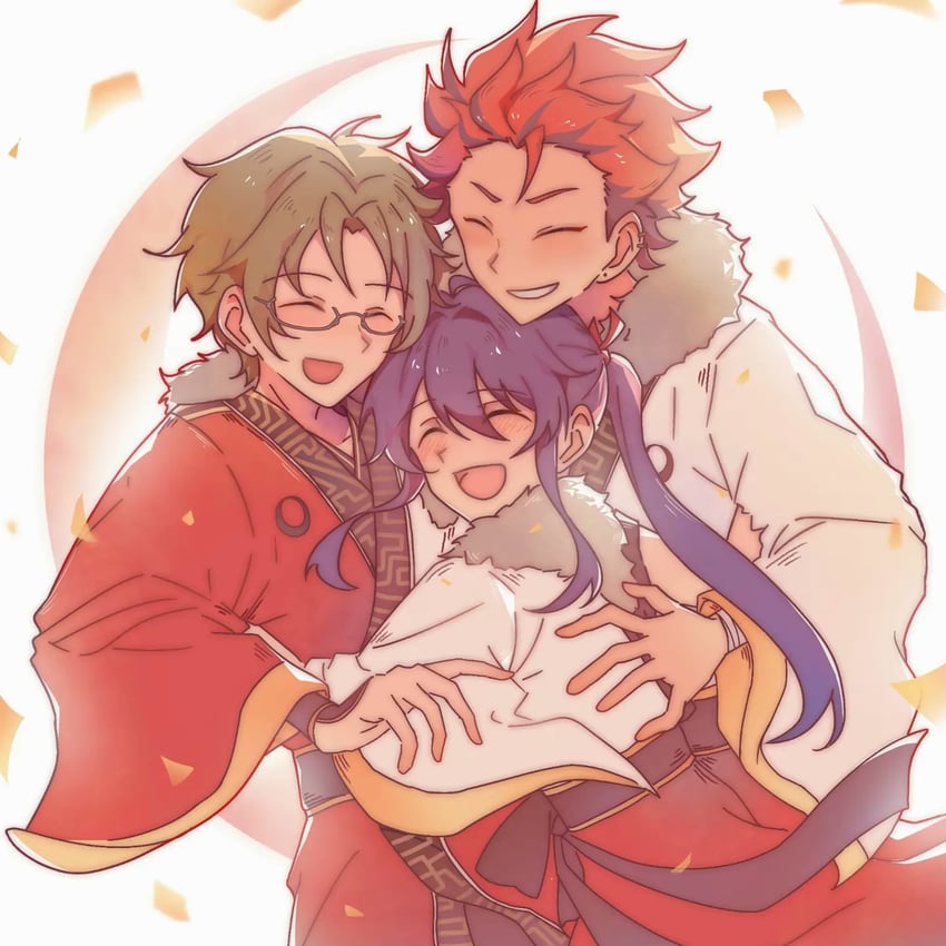 kanzaki souma, kiryu kuro, and hasumi keito (ensemble stars!) drawn by whiten_wolf