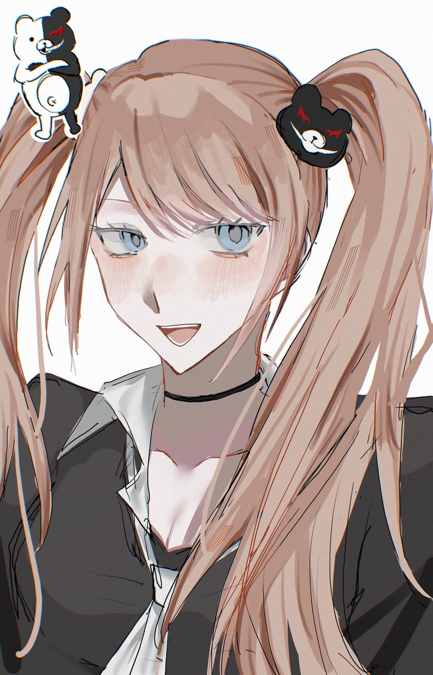 enoshima junko and monokuma (danganronpa and 1 more) drawn by lulu_(user_rfxh5227)