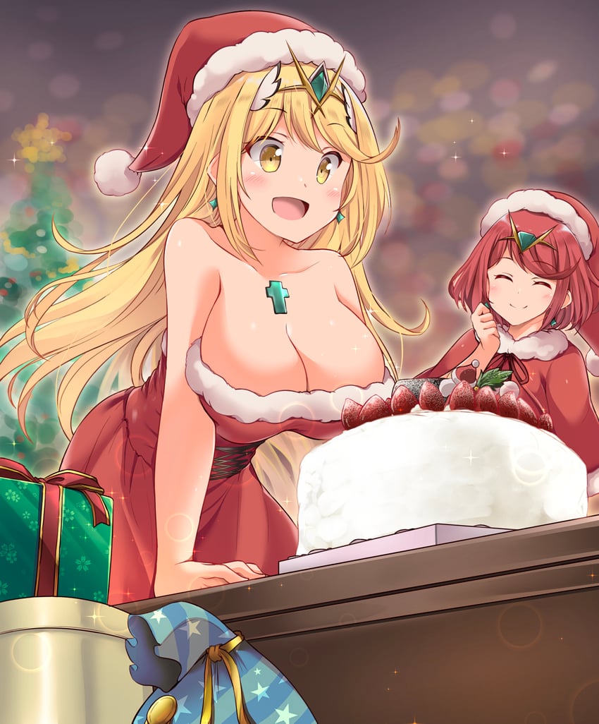 pyra and mythra (xenoblade chronicles and 1 more) drawn by kurokaze_no_sora
