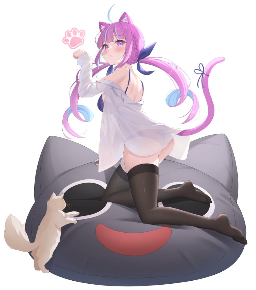 minato aqua and neko (hololive) drawn by keikei_(kitty_colors)
