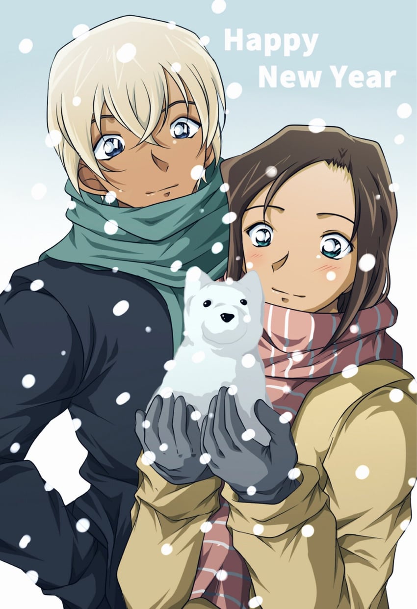 amuro tooru and enomoto azusa (meitantei conan) drawn by s_n_sb_4869