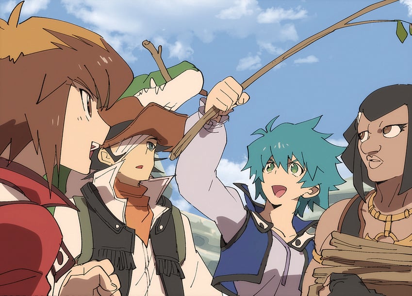 yuki judai, johan andersen, jim crocodile cook, and austin o'brien (yu-gi-oh! and 1 more) drawn by aoki_(fumomo)