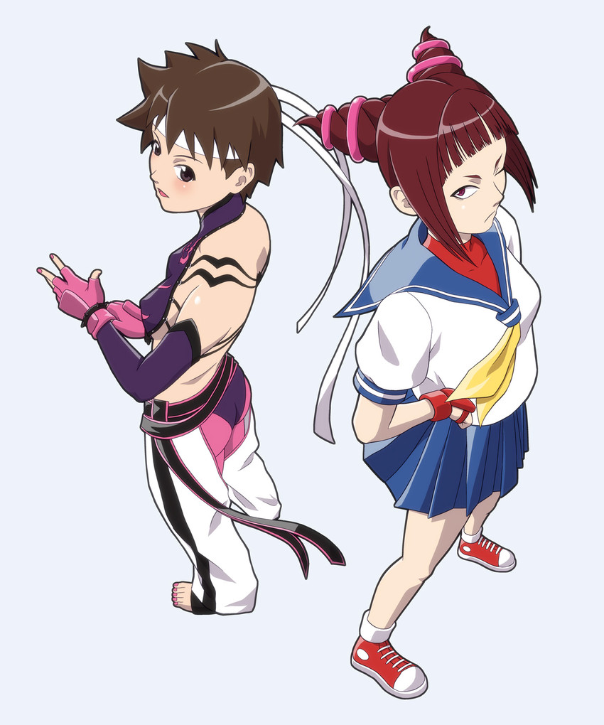 han juri and kasugano sakura (street fighter and 1 more) drawn by ranmaru