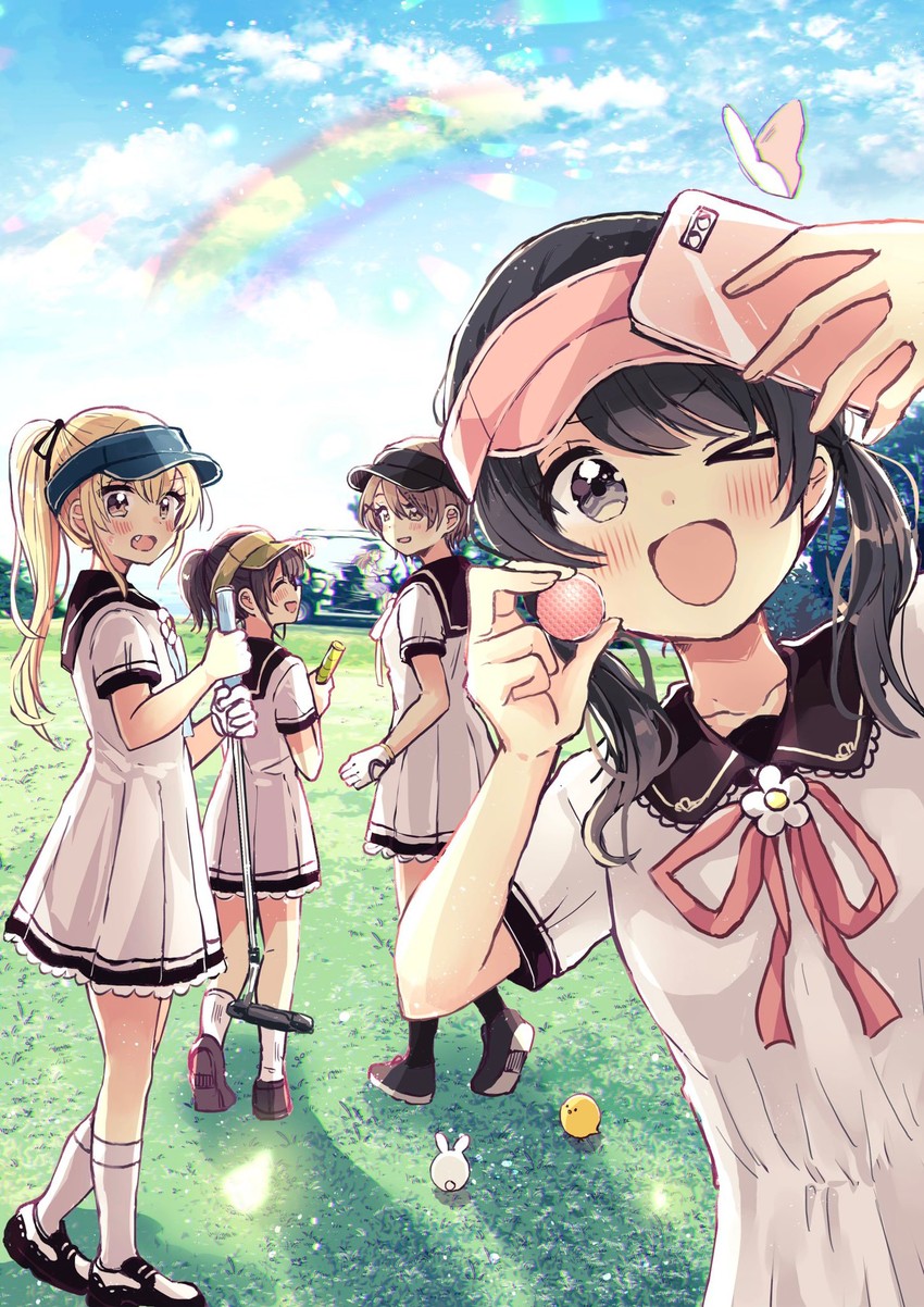 miyasato haruka, okamoto natsuhi, yokomine ibuki, and higuchi kaede (swing!!) drawn by sakura_oriko