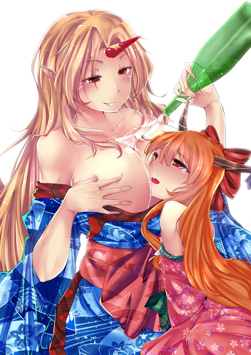 ibuki suika and hoshiguma yuugi (touhou) drawn by cronose_sama
