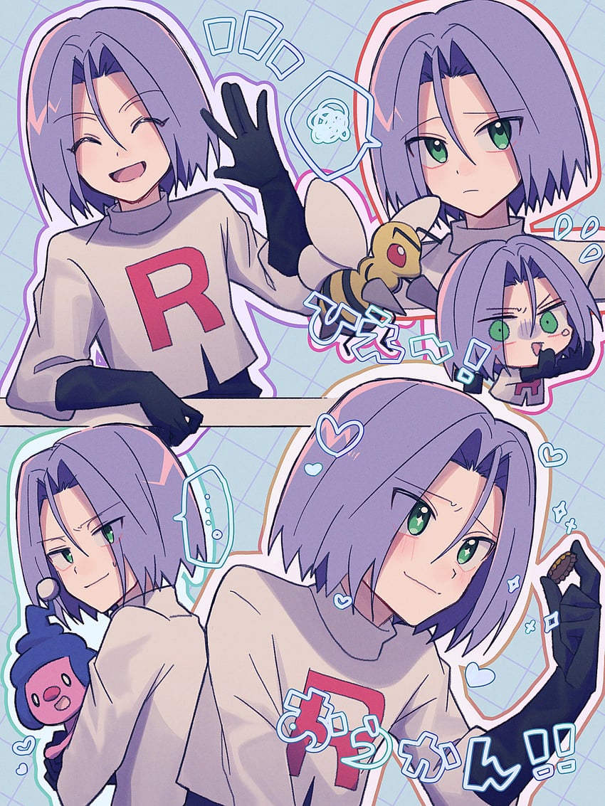james, beedrill, and mime jr. (pokemon) drawn by yuzutan_(zvhc3728)