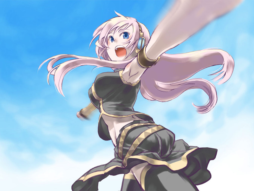 megurine luka (vocaloid and 1 more) drawn by nazunan