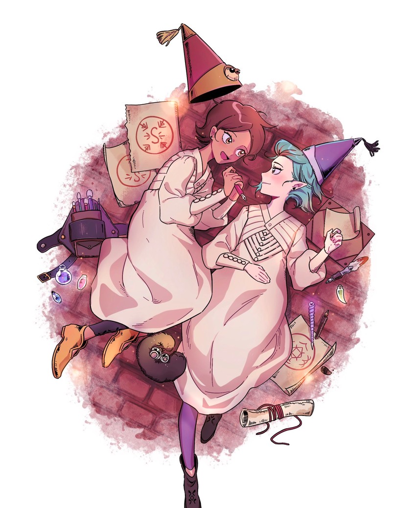 luz noceda, amity blight, brushbuddy, and hooty (the owl house and 1 more) drawn by mss06116783