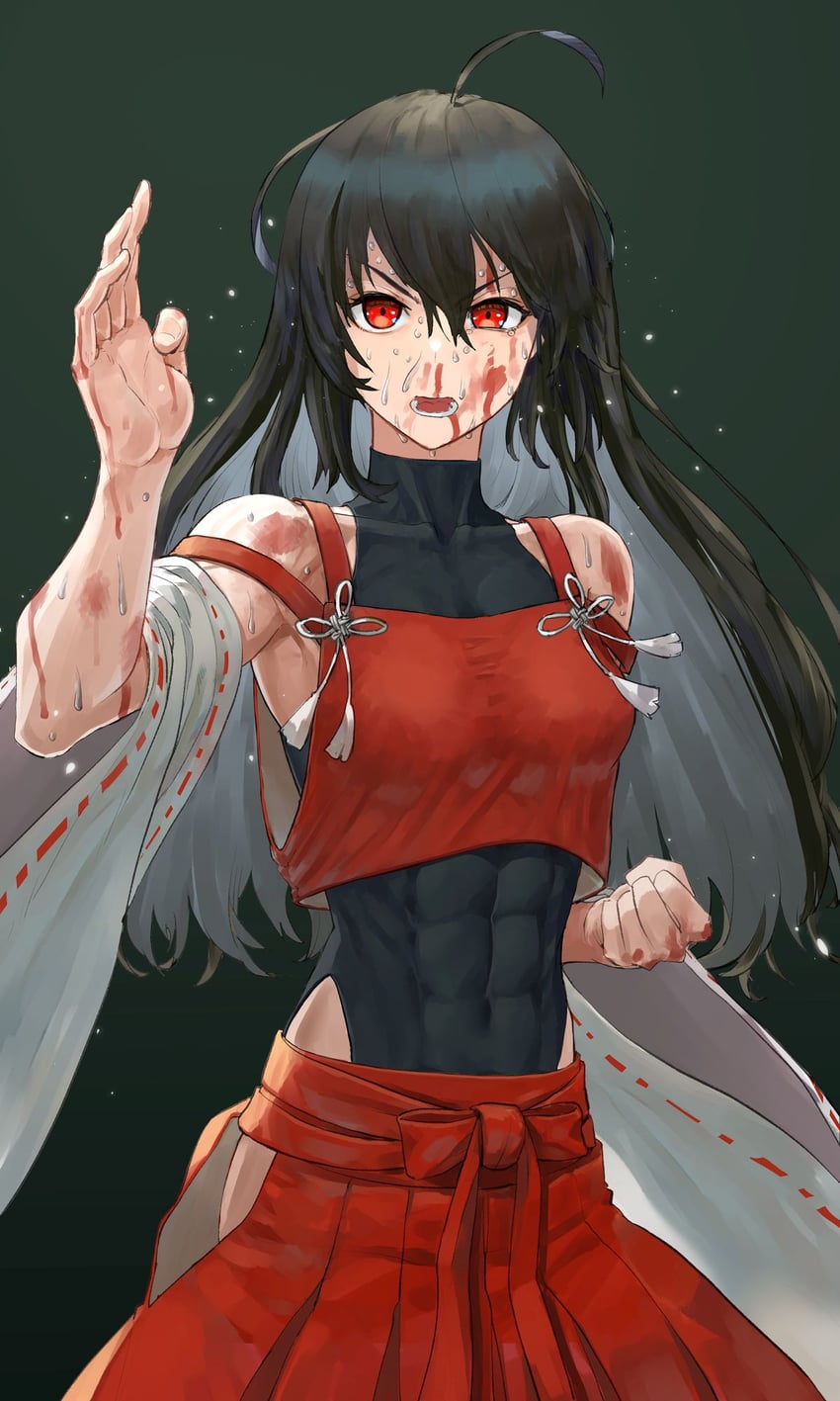 sendai hakurei no miko (touhou and 1 more) drawn by harapan-kun