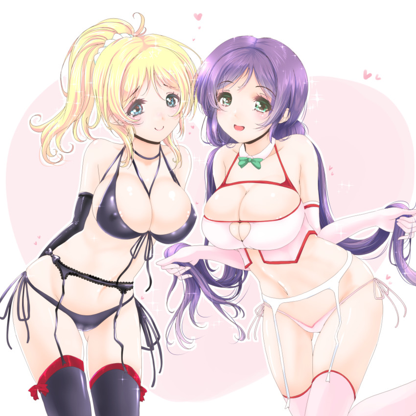 tojo nozomi and ayase eli (love live! and 1 more) drawn by frapowa