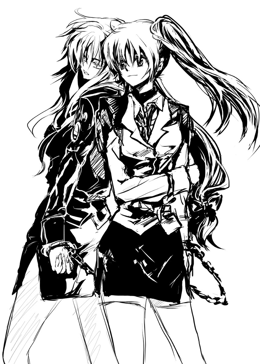 fate testarossa and takamachi nanoha (lyrical nanoha and 1 more) drawn by ego6