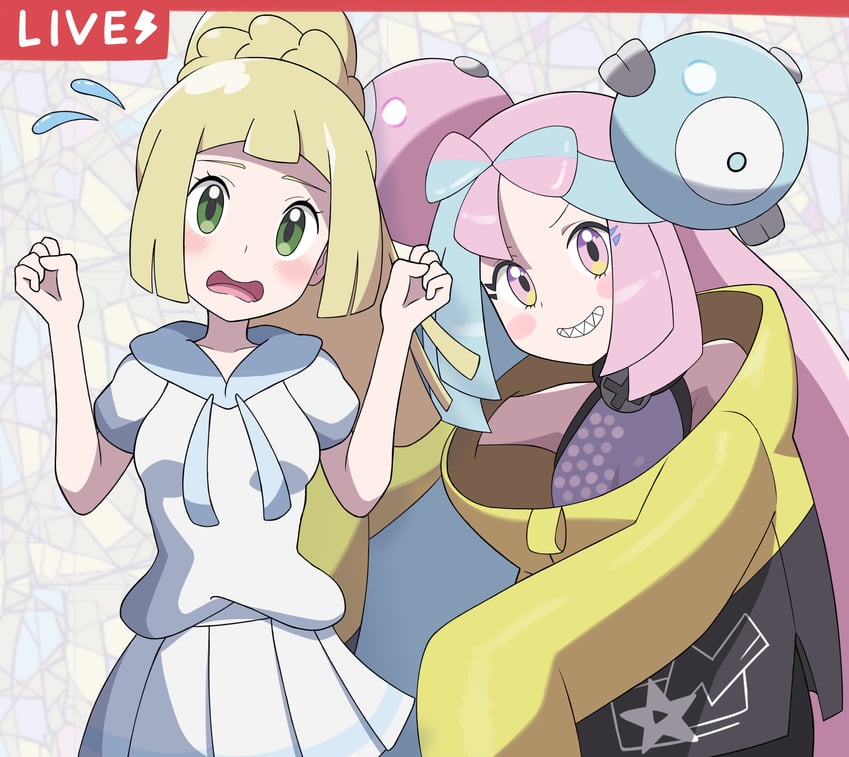 lillie, iono, and magnemite (pokemon and 2 more) drawn by araki_megami
