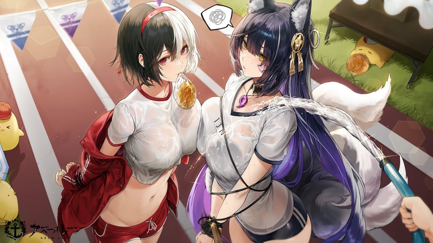 manjuu, musashi, and bruenhilde (azur lane) drawn by kim_eb