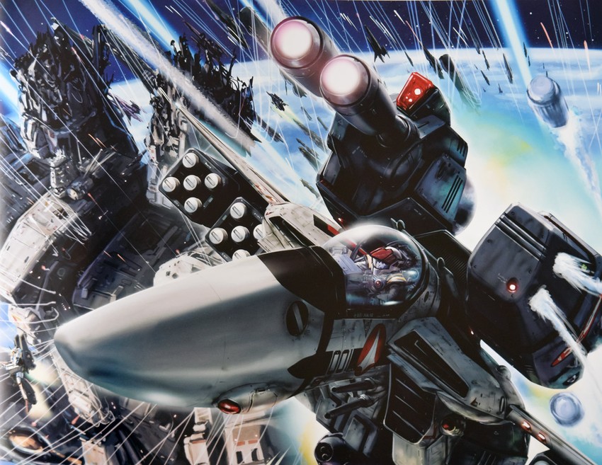 vf-1, sdf-1, ichijou hikaru, vf-1s, vf-1 strike, and 1 more (macross and 2 more) drawn by tenjin_hidetaka
