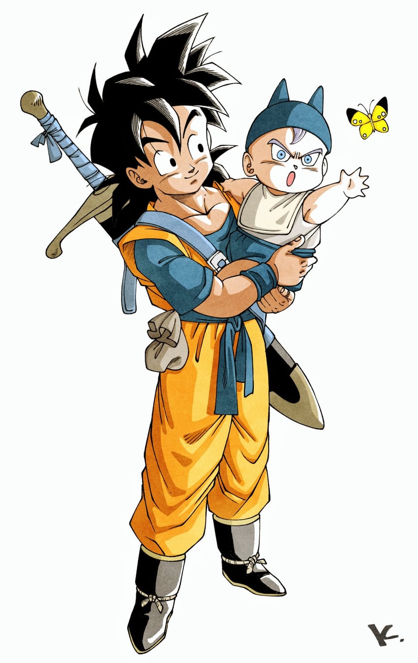 son gohan and trunks (dragon ball and 1 more) drawn by kakeru_(dbskakeru)