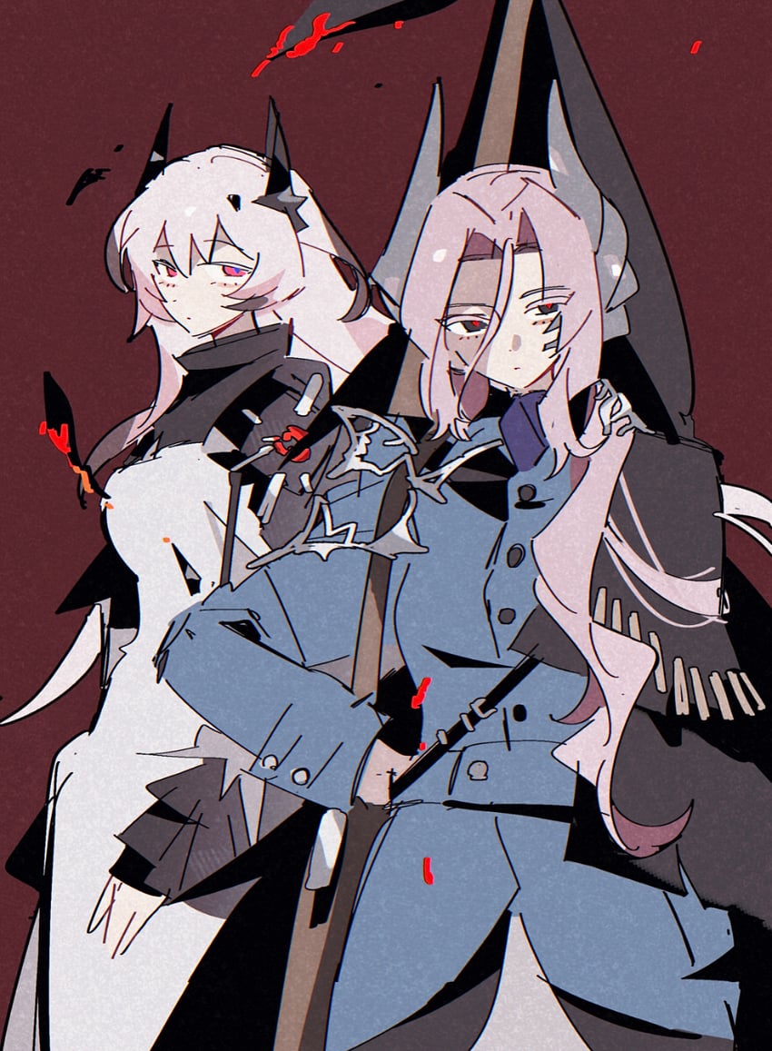 theresa and sentinel (arknights and 1 more) drawn by hl_(iamawhitehippo)