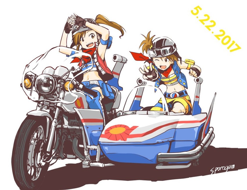 futami mami and futami ami (idolmaster) drawn by sporogum