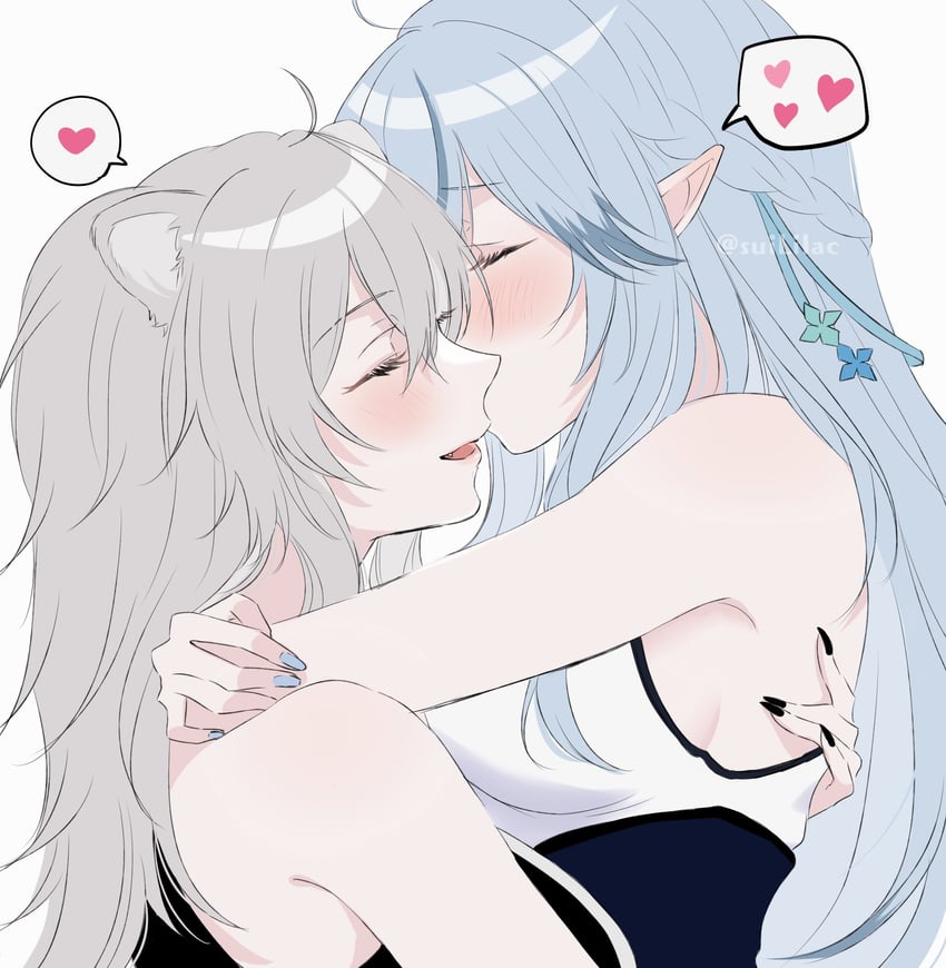 yukihana lamy and shishiro botan (hololive) drawn by sui_(camellia)