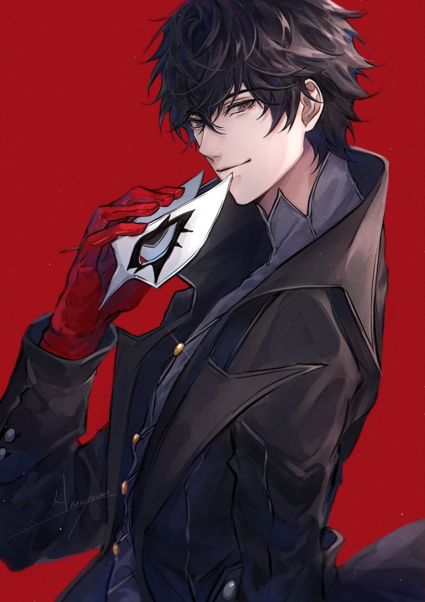 amamiya ren and joker (persona and 1 more) drawn by ningyo