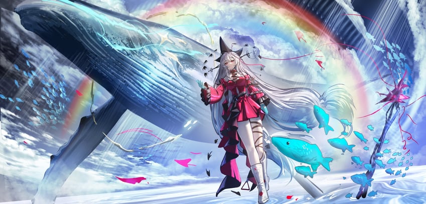 skadi and skadi the corrupting heart (arknights) drawn by shale