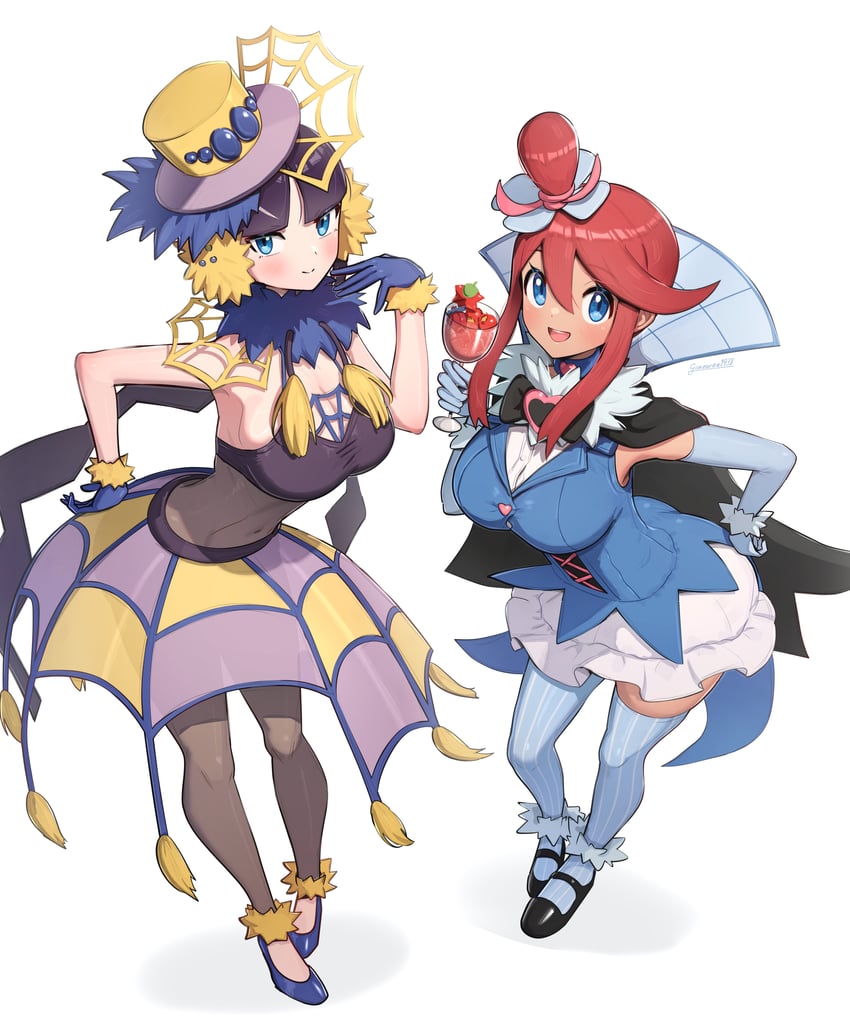skyla, elesa, galvantula, and swoobat (pokemon and 2 more) drawn by gonzarez