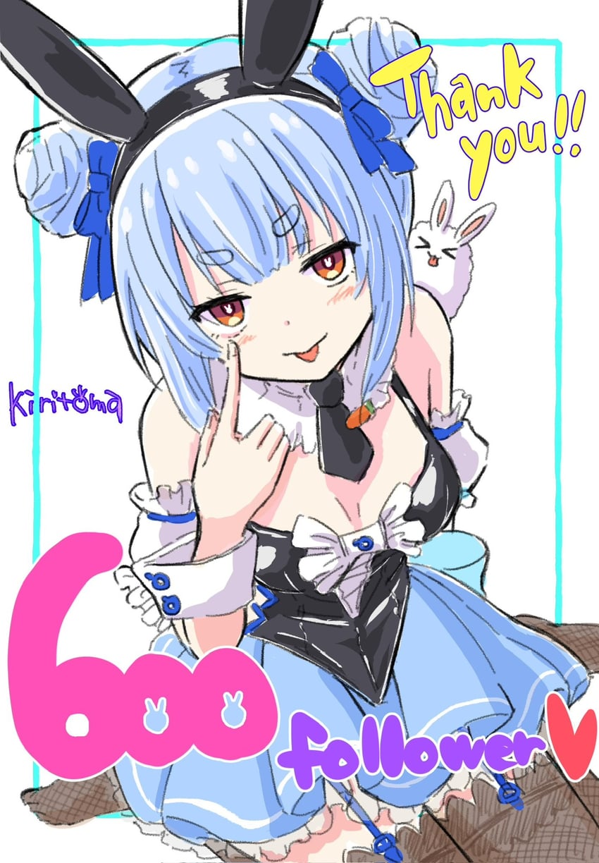 usada pekora and don-chan (hololive) drawn by kiritoma