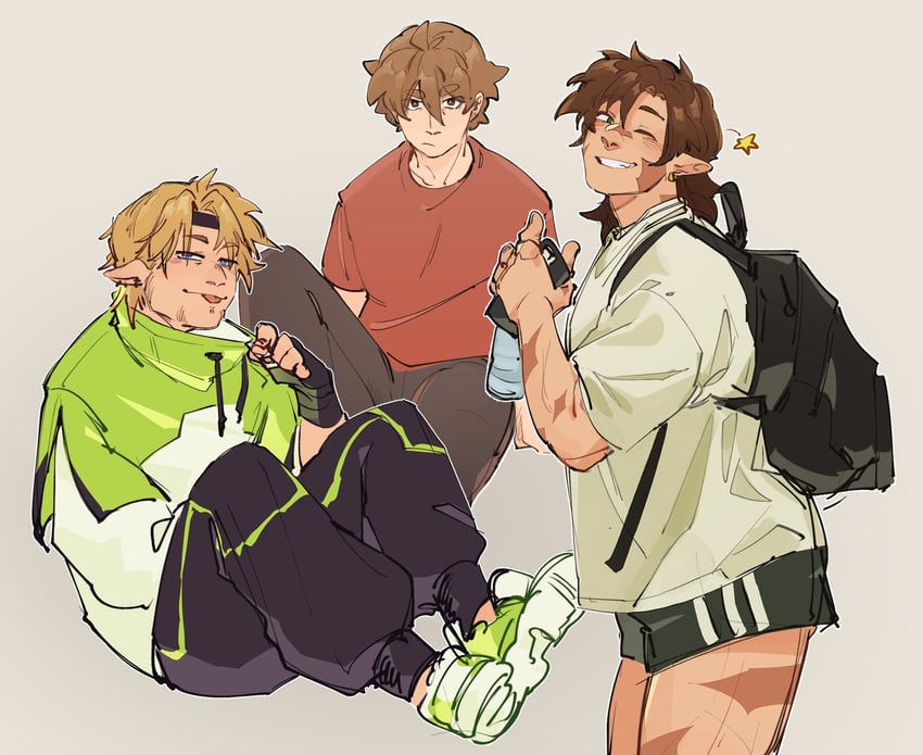 grian, goodtimeswithscar, and inthelittlewood (minecraft youtube and 2 more) drawn by kitsuneisi
