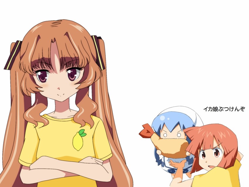 ikamusume, yamano remon, and aizawa eiko (shinryaku! ikamusume and 1 more)